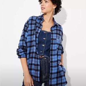 Wild Fable Blue and Black Plaid Shirt
